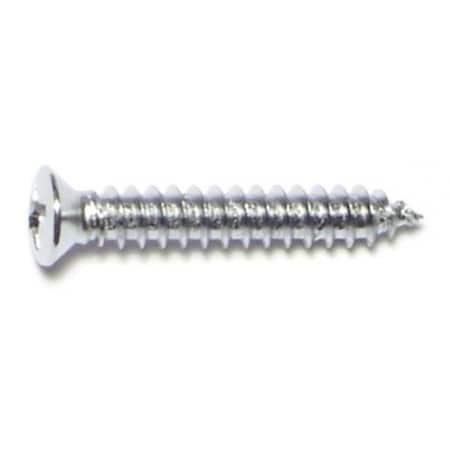 Midwest Fastener Sheet Metal Screw, #8 x 1 in, Chrometint Steel Oval Head Phillips Drive, 25 PK 72183
